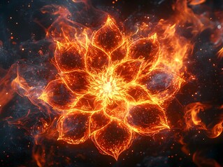 Poster - Fiery Mandala of Flames