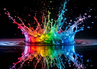 Poster - colorful water splash on black.jpg