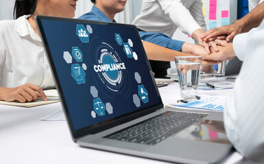 Leinwandbilder - Compliance system for brisk online corporate business to meet quality standard