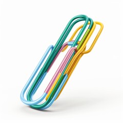 Poster - colorful paperclips stacked in a dynamic, overlapping design.