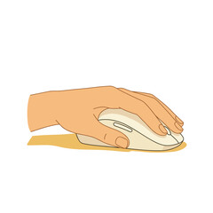 Fototapete - Hand Using Computer Mouse on Desk  