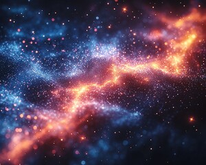 vibrant cosmic nebula with swirling colors and sparkling stars in space