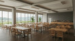 © sarinya - Modern Dining Area with Scenic View and Minimalist Decor