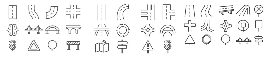 Aufkleber - Road signs and symbols collection for navigation and traffic guidance in urban areas