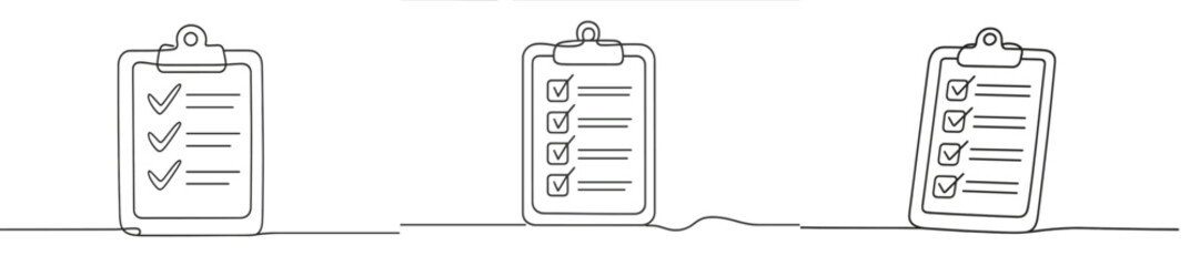 Poster - Checklist being updated in a minimalist style with simple lines and forms illustrating task completion and organization