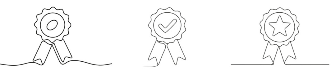 Poster - Stylized award ribbons representing achievement, quality, and recognition in a minimalistic design