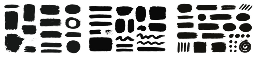 Poster - Creative black brush stroke designs for artistic projects and graphic design