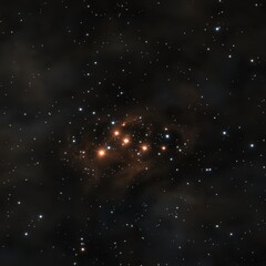 Wall Mural - captivating celestial wonder of the pleiades star cluster sparkling against a dark cosmic canvas rev