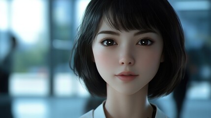  - An AI powered digital assistant helping businesses automate customer service interactions and resolve queries, Business technology style, photo of