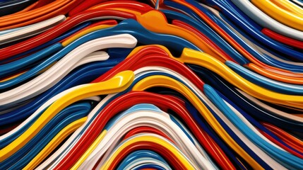 Poster - Dynamic abstract colorful lines create a vibrant and energetic background with flowing shapes and smooth curves artistic design perfect for modern creative projects