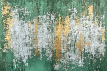 Poster - Green and gold abstract art with distressed texture and elegant design for modern background and creative projects showcasing artistic expression and visual appeal