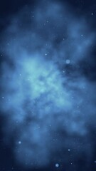 Wall Mural - vertical blue space cloud flight background 4k loop features a view flying into a blue space cloud a