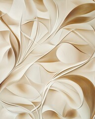 Poster - Abstract Beige Art Deco Design with Flowing Lines and Gentle Curves for Elegant Backgrounds and Modern Interiors