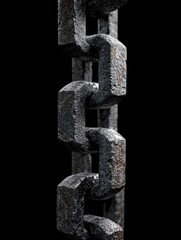 Poster - close up of weathered metal chain against black backdrop showcasing strength resilience and industri