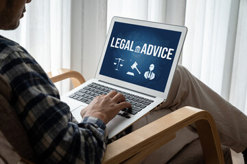 Poster - smart legal advice website for people searching for brisk law knowledge in digital device screen pro