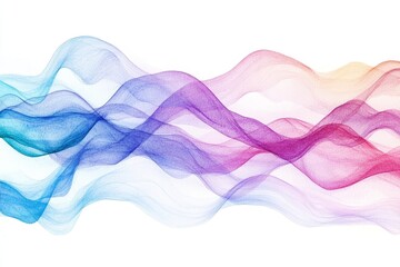 Poster - Colorful Abstract Waves Background - A vibrant featuring flowing, translucent waves in a spectrum of colors, perfect for design projects