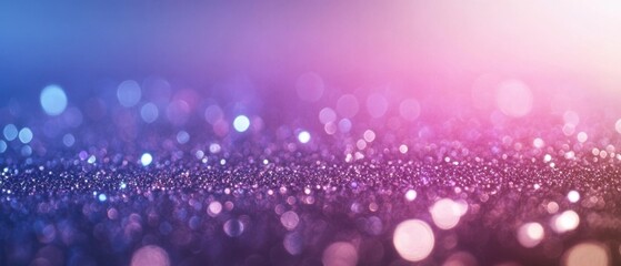 Poster - Shimmering bokeh background with gradient of blue purple and pink hues creating a magical and dreamy atmosphere perfect for festive designs and abstract art