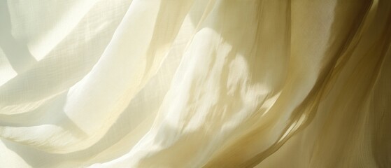 Poster - Abstract flowing fabric background with soft light and shadow creating a gentle serene mood for artistic concepts and design projects with a warm aesthetic