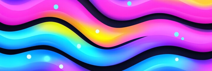 Aufkleber - Abstract Wavy Lines Glowing Spots Vibrant Design - Symbolizing energy, fluidity, joy, creativity, and optimism
