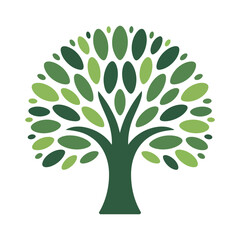 Poster - Abstract Green Tree Illustration Simple Nature Logo Design Element