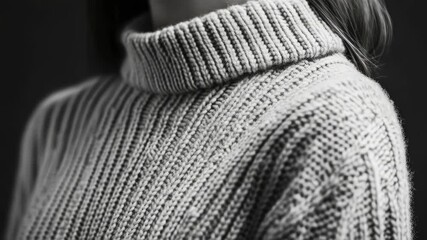 Aufkleber - A woman wearing a classic turtle neck sweater, suitable for formal or casual occasions
