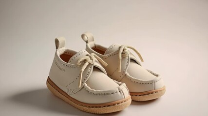 Poster - A pair of white shoes placed on a clean and plain white surface