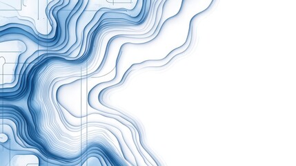 Poster - Abstract background with flowing blue lines and curves, modern artistic design for technology or nature themes