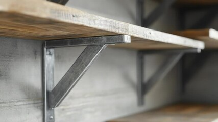 Aufkleber - A close-up view of a shelf on a wall with various items displayed
