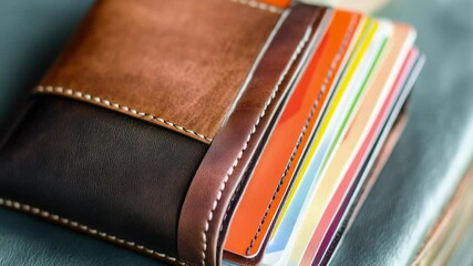 Poster - A wallet containing multiple credit cards, useful for illustration or documentation purposes