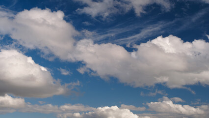 Aufkleber - Sky panorama, the sky is blue, many clouds. clouds are white and fluffy.  sky is very clear and bright
