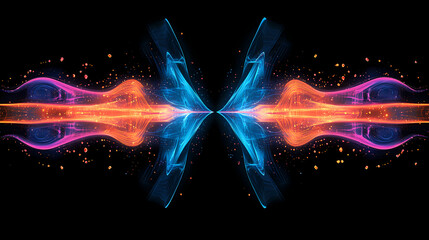 Wall Mural - symmetrical vibrant bursts energy