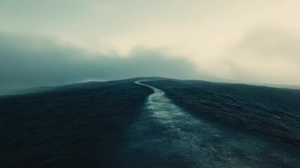 Poster - A boat moving across calm waters