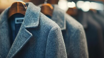 Aufkleber - A close-up shot of a coat hanging on a rack