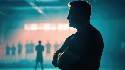 Aufkleber - A person standing among a group of people, possibly at an event or gathering