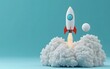 © Shahina - 3D Cartoon Rocket Launching Startup Success