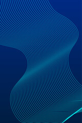 Poster - abstract blue blend wave lines on transparent background. modern blue flowing wave lines and glowing