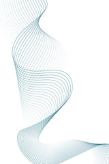 Poster - abstract colorful curved lines on white paper background.