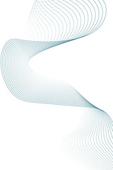 Poster - abstract colorful curved lines on white paper background.