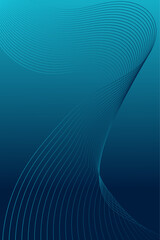 Poster - abstract colorful curved lines on white paper background.