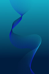 Poster - abstract colorful curved lines on white paper background.