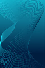 Poster - abstract blue blend wave lines on transparent background. modern blue flowing wave lines and glowing