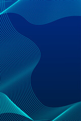 Poster - abstract blue blend wave lines on transparent background. modern blue flowing wave lines and glowing