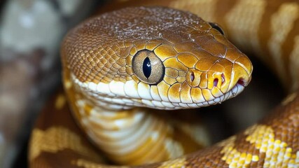 Aufkleber - A close-up shot of a snake's head with its mouth open, suitable for illustrations or educational materials