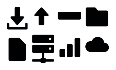Poster - Navigation and weather icons set – silhouette, location, directional symbols