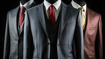 Poster - A mannequin displaying three-piece suit, perfect for fashion or retail use