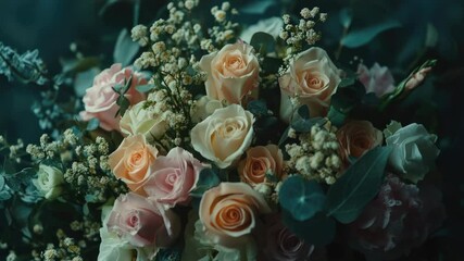 Poster - A bouquet of colorful flowers in a decorative vase, perfect for interior design or gift giving