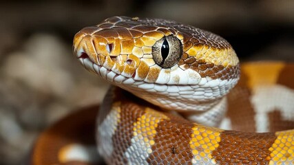Aufkleber - A close-up shot of a snake's head and eyes, ideal for use in nature documentaries or wildlife photography