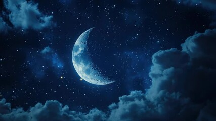 Poster - A bright full moon in a clear night sky