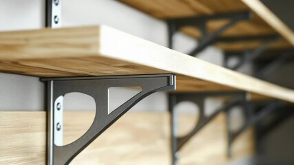 Poster - Close-up view of wooden shelves
