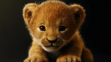 Aufkleber - A young lion's face with a curious expression
